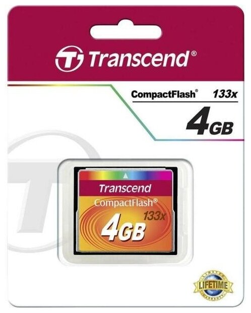 Transcend Карта памяти Compact Flash 4Gb Transcend 133x Type I TS4GCF133