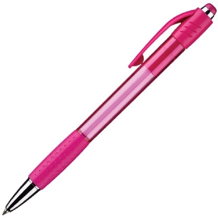 Ручка шариковая Attache Happy, розовый корпус, цвет чернил-синий
