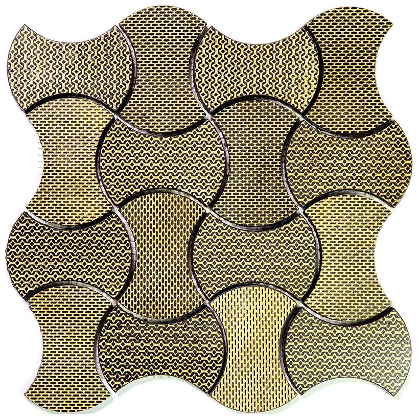 Мозаика Skalini TRN-4 из глянцево-матового (микс) мрамора размер 28.5х28.5 см толщ. 10 мм площадь 0.081 м2 на сетке