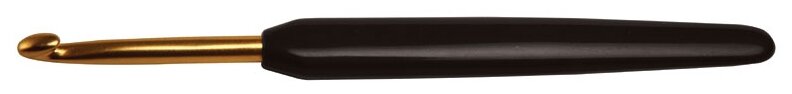 30803 Крючок алюминиевый 3.00 mm с черной ручкой (золотой наконечник) KnitPro Knit Pro - фото №1