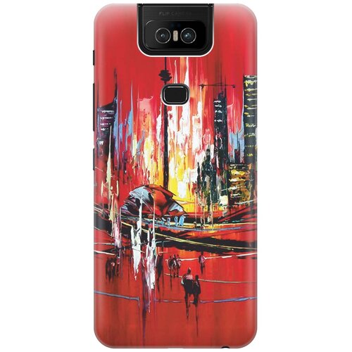 фото Cиликоновый чехол на asus zenfone 6 zs630kl / асус зенфон 6 с принтом "акварельный город" gosso