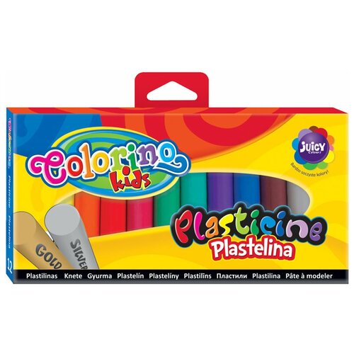 Пластилин Colorino 10 цветов + золотой и серебрянный