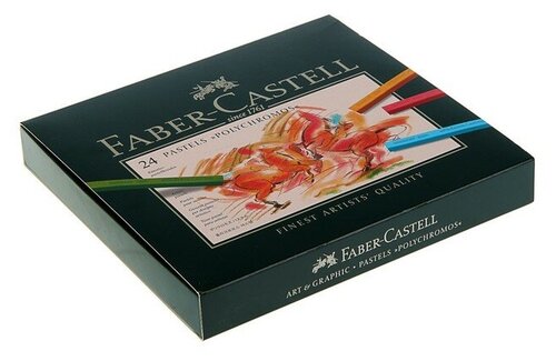 Faber-Castell Набор сухой пастели Polychromos, 24 цвета черный..