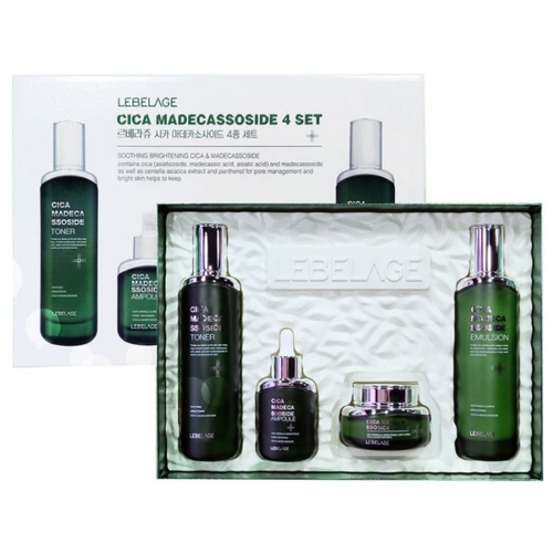 Lebelage Набор для комплексного ухода за кожей с центеллой / CICA MADECASSOSIDE 4 SET Корея lebelage cica madecassoside успокаивающий тонер с центеллой азиатской 120мл