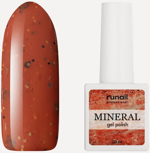 Изображение товара Гель-лак для ногтей ruNail Mineral №7280 с хлопьями и поталью профессиональный, 10 мл