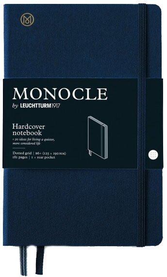 Записная книжка в точку Leuchtturm Monocle Paperback B6+ 192 стр, твердая обложка, темно-синяя