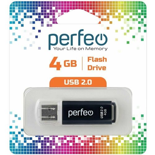 USB флешка Perfeo USB 4GB C13 Black usb флешка perfeo usb 32gb c13 black