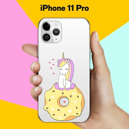 Силиконовый чехол Единорог на пончике на Apple iPhone 11 Pro