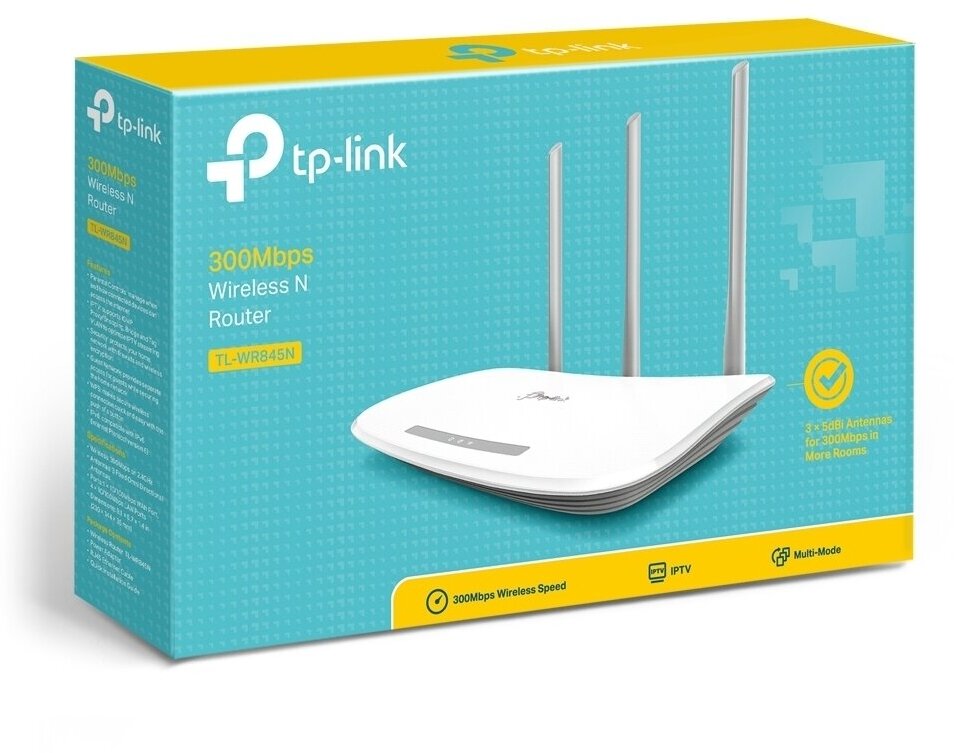 Маршрутизатор беспроводной TP-Link TL-WR845N N300 10/100BASE-TX белый