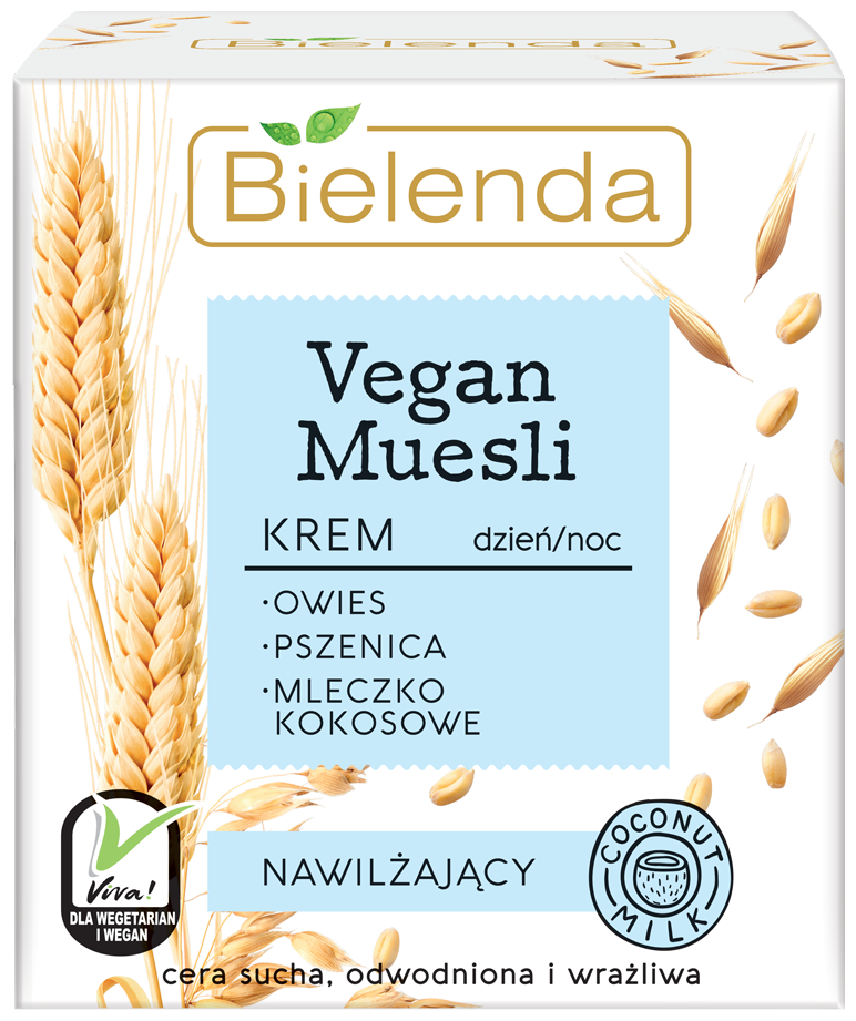 Крем для лица Bielenda Vegan Muesli Пшеница+Овес+Кокосовое молоко увлажняющий 50мл - фото №2