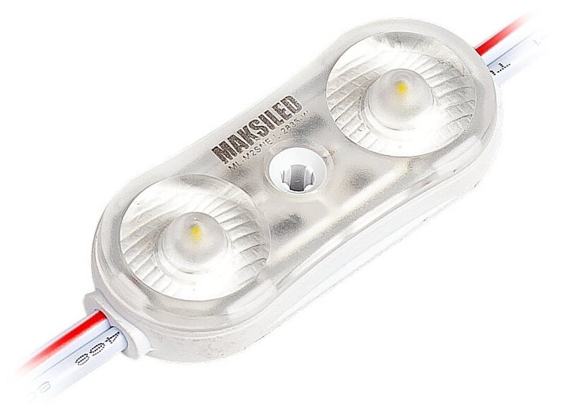 фото Светодиодный модуль MAKSILED ML-M2SNE-L-2835-W 0.72Вт, 12В, IP67, SMD2835 2LED, 110лм, холодный белый, набор 30 шт.