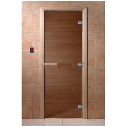 дверь для бани березка бронза матовая 1700х700 мм правая петли справа Дверь для бани Бронза. 1700х700 мм Правая (петли справа)