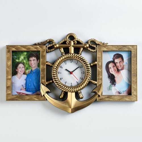Часы настенные серия Фоторамки Якорь плавный ход часы d-12 см 42 х 27 х 3 см 1029₽
