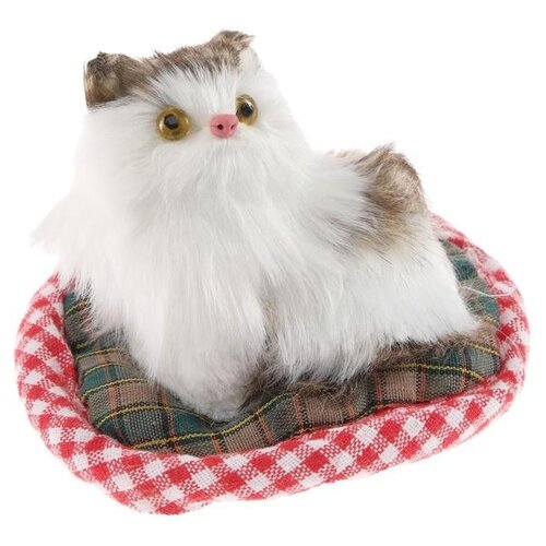 фото Игрушка на панель авто, кошка на подушке, бело-серый окрас 5240537 сима-ленд