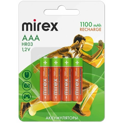 Аккумулятор Ni-MH Mirex HR03 / AAA 1100mAh 1,2V 4 шт , ecopack