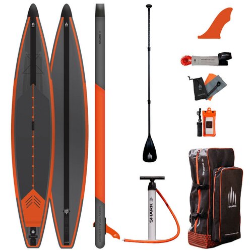 Cап борд надувной двухслойный Shark Touring Racing 12.6x27 2022 (381x68x15 см) / Sup board, сапборд, доска для сап серфинга