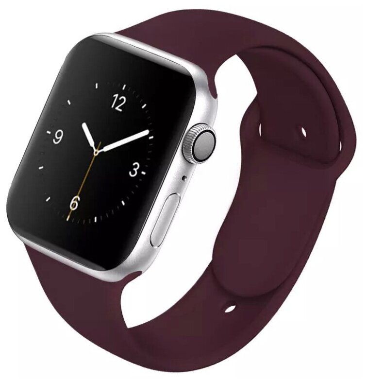 Силиконовый ремешок для Apple Watch 38/40/41 mm, винный, размер s/m