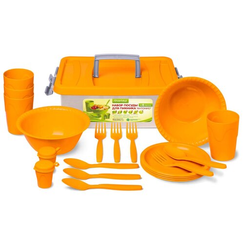 фото Набор для пикника "антонио" на 4 персоны оранжевый martika