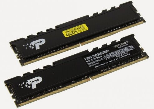 Изображение товара Оперативная память Patriot Memory DDR4 16Gb (2x8Gb) 3200MHz pc-25600 Signature Premium (PSP416G3200KH1)