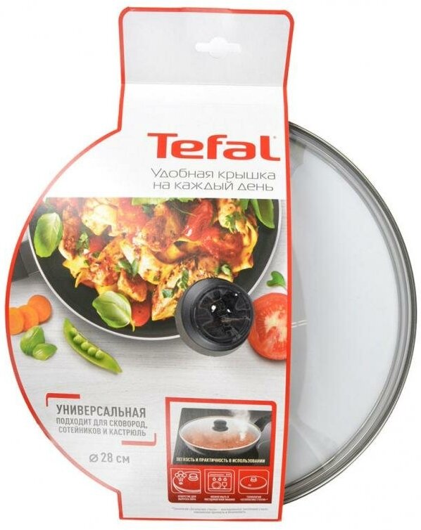 Крышка Tefal стеклянная с паровыпуском, 28см