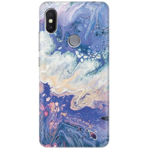 фото Gosso ультратонкий силиконовый чехол-накладка для xiaomi redmi s2 с принтом "фиолетовый мрамор"