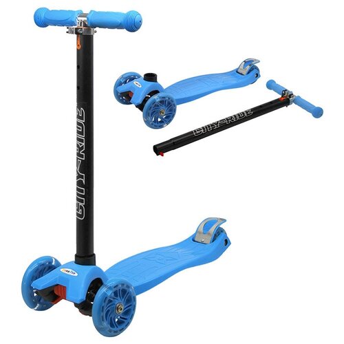 фото Самокат детский трехколесный city-ride cr-s5, регулируемый руль, светящиеся колеса, 120 мм