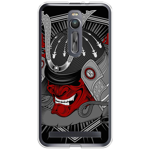 Силиконовый чехол на Asus Zenfone 2 ZE550ML/ZE551ML / Асус Зенфон 2 ZE550ML/ZE551ML Красная маска самурая