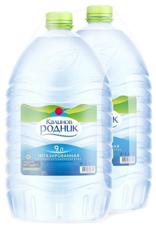 Вода питьевая Калинов Родник негазированная, ПЭТ, 2 шт. по 9 л - фотография № 1