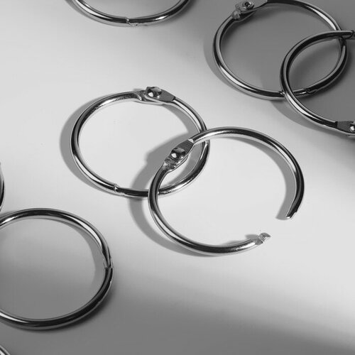 фото Арт узор кольцо для карниза, разъёмное, d = 32/38 мм, 10 шт, цвет серебряный