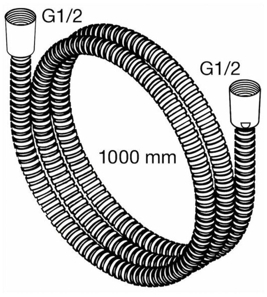 Ganzer шланг для душа Strong 1.0м, в мет. оплетке, растягивающийся, защита от пререкручивания, белый - фотография № 2