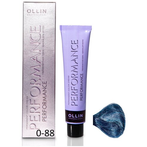 OLLIN Professional Performance перманентная крем-краска для волос, микстон, 0/88 синий, 60 мл