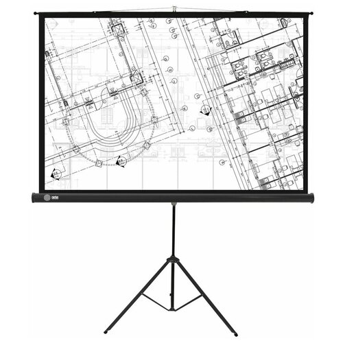 экран cactus 180x180см triscreen cs pst 180x180 1 1 напольный рулонный черный Экран Cactus 127x127 см Triscreen 1:1 напольный рулонный черный (CS-PST-127X127)