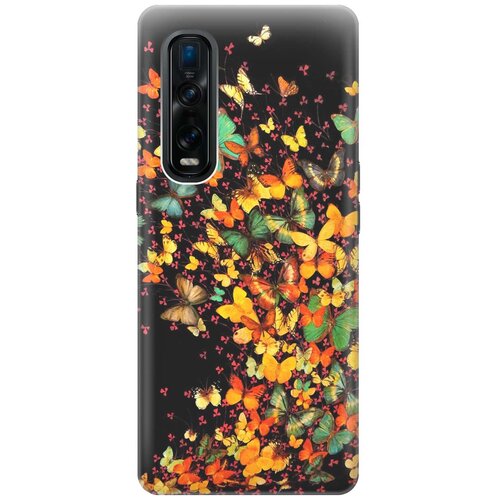 фото Re:pa чехол - накладка artcolor для oppo find x2 pro с принтом "взрыв бабочек"