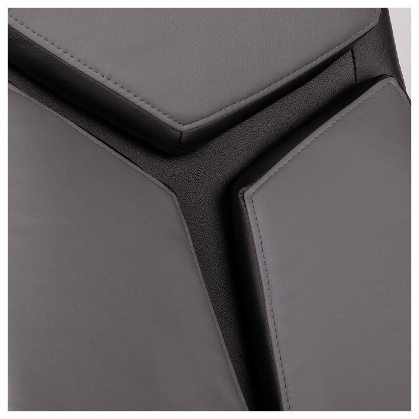 Кресло руководителя HELMI HL-E01 "Inari", экокожа черная/серая, хром - фотография № 2
