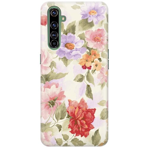 фото Cиликоновый чехол на realme x50 pro / рилми х50 про с принтом "нежные цветы" gosso