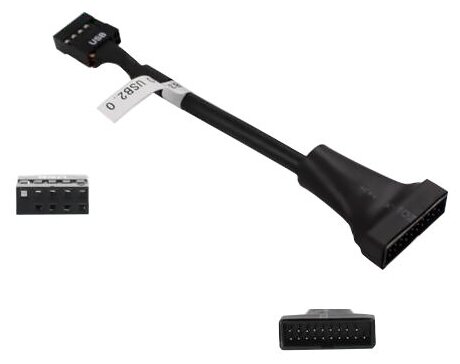 Переходник/адаптер ESPADA IDC USB - USB (EPOW10pin20pin), 0.15 м, черный