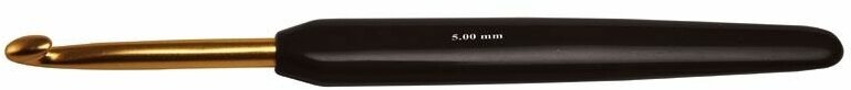 Крючок для вязания с эргономичной ручкой "Basix Aluminum" 3,5мм, алюминий, золотистый/черный, KnitPro, арт.30804