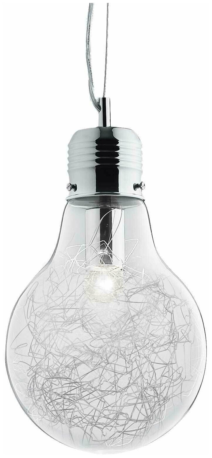 Светильник подвесной ideal lux Luce Max SP1 Small макс.1х60Вт IP20 Е27 230В Прозрачный/Хром Стекло/Металл Без лампы 033679.