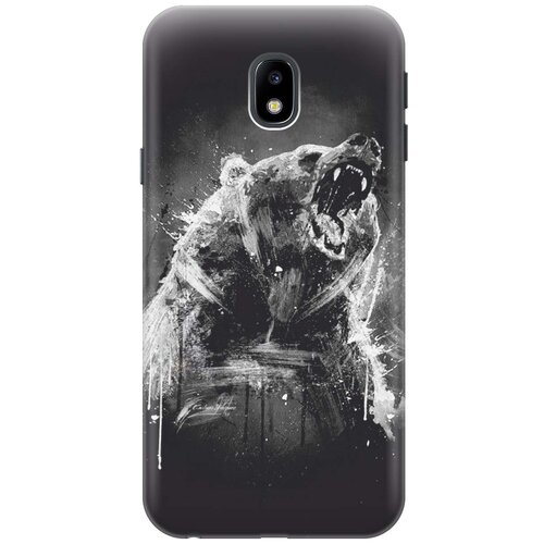 фото Cиликоновый чехол на samsung galaxy j3 (2017) / самсунг джей 3 2017 с принтом "разъяренный медведь" gosso