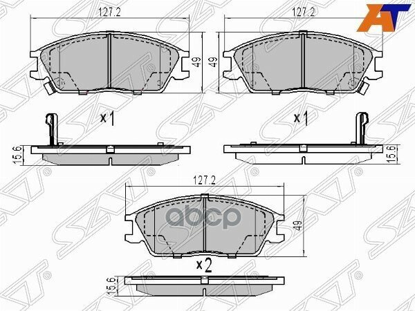 Колодки Тормозные Перед Hyundai Getz 05-09/Accent 00-05 Sat арт. ST-58101-1CA00