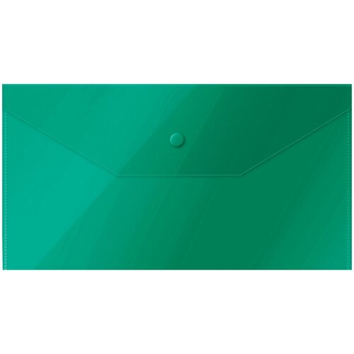 Папка-конверт на кнопке OfficeSpace С6, 150мкм, пластик, зеленая, 10 штук спейс 267524 папка конверт на кнопке officespace а3 150мкм прозрачная