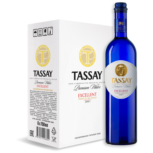 Вода питьевая TASSAY Excellent негазированная, стекло, без вкуса, 6 шт. по 0.75 л