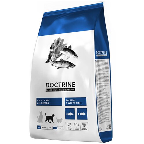 DOCTRINE ADULT CATS SALMON & WHITE FISH безглютеновый для взрослых кошек с лососем и белой рыбой (10 кг)