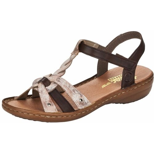 фото Босоножки rieker, размер 39, коричневый