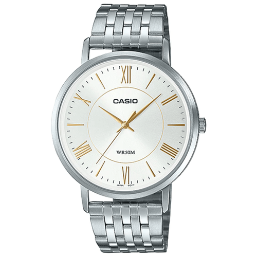 citizen chic gold stainless steel analog watch for women er0212 50d Наручные часы CASIO Collection MTP-B110D-7AV, серебряный, белый