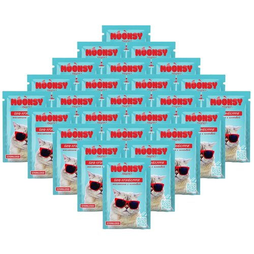 MOONSY БИФ крэнберри для взрослых кастрированных котов и стерилизованных кошек паштет с телятиной и клюквой (80 гр х 25 шт)