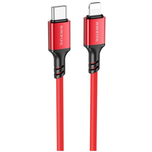 Кабель для зарядки iP Lightning to Type-C огнестойкий силиконовый красный кабель для зарядки ip lightning to type c pd 20w hoco x59 2м 3a в тканевой оплетке черный