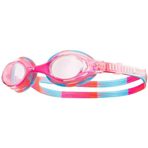 Очки для плавания детские TYR Swimple Tie Dye Jr, арт. LGSWTD-667, прозрачные линзы, мультиколор опр.