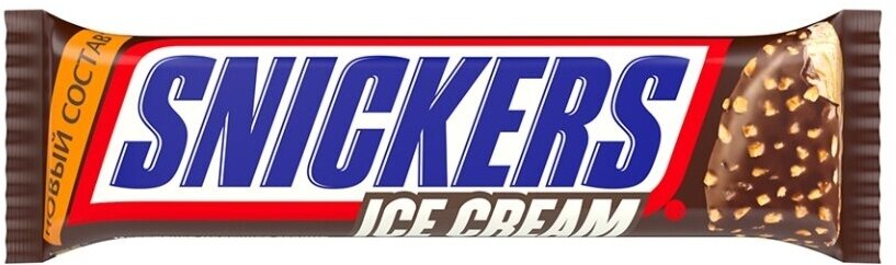 Snickers эскимо молочное мороженое с карамелью и арахисом, 65г