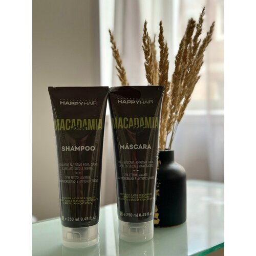 Шампунь + Маска Happy Hair Macadamia Moist без SLS/SLES 250 мл+250 мл маска happy hair macadamia moist без sls sles 250 мл набор саше 10 шт х 10 мл